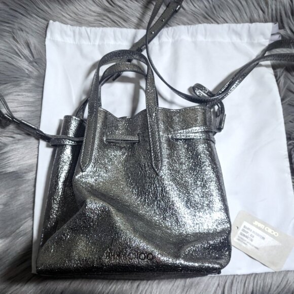 NWT JIMMY CHOO BARRA BUCKET SHOULDER BAG MEDIUM - Picture 2 of 11